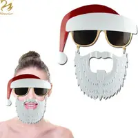 在飛比找蝦皮購物優惠-聖誕面具聖誕老人鬍鬚帽子鬍鬚眼鏡