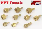 1/4" NPT Female Thread TO 3/8" 9.35mm Hose Barb Straight Brass Fitting Union F