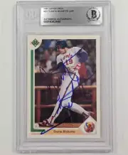 Dante Bichette signed 1991 Upper Deck #317 card auto Angels ~ Beckett BAS