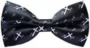 Mens Handmade Stylish Patterned Pre-Tied Bow Ties M126 Black