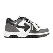 [Off White] Off White-Dark Grey Leather Out Of Office Sneakers-Uomo 44 IT
