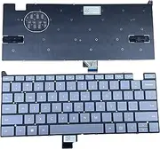 YIJIATech New Keyboard US Layout for Microsoft Surface Laptop GO1/2 2013 1943 1963 Gray Frameless Laptop Keyboard AEZ91U06110356500VE3A NSK-916PQ AEZ91U06110 9Z NJ1PQ.601 911US with Fingerprint Holes
