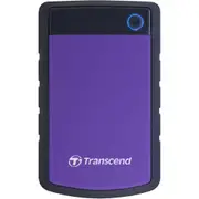 Transcend StoreJet 25H3 2TB Portable External HDD - Purple 2.5" - USB 3.0 - Durable Anti-shock Silicon Outer Shell - Military-Grade Shock Resistance [TS2TSJ25H3P]