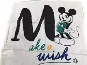 Disney Mickey Mouse Daiso Cushion Cover Make A Wish Green 17.7 in X17.7 in