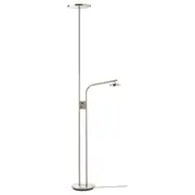ISJAKT LED floor uplighter/reading lamp, dimmable/nickel-plated, 180 cm
