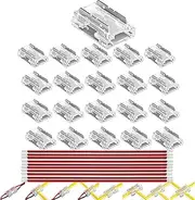 Clearhill 8mm 2Pin 20Packs 8-in-1 Press-in Assembly COB LED Strip Connectors,Gapless Solderless Connection,Ultra Slim,Strip to Strip to Wire Connectors,for 5V 12V 24V LED Strip.
