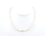 Small 8mm White Baroque Pearl Designer Artisan Necklace Gold Filled Clasp