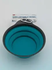 Medium Collapsible Dog Bowl Foldable Green Travel Bowl with Carabiner BRAND NEW