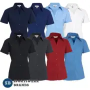 Ladies Metro Short Sleeve Shirt Women Size 6 8 10 12 14 16 18 20 22 24 26 LB7301