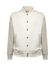 Eleventy Varsity Bomber Coat 46,48,50,54 White