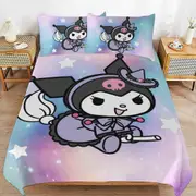 a1299 Kuromi Duvet Cover Set, 3 Piece Bedding Set 86x70" Double Sided Printing Decorative Comforter Cover Set (1 Duvet Cover + 2 Pillow Shams)" jfr129