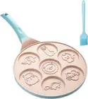Kids Pancake Maker Pan, 7-Cup Animal Pancake Mold, Nonstick Grill Pan, Mini Blin