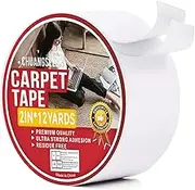 CHUANGSEED Heavy Duty Double Sided Carpet Tape 2X12Y Suitable for Such as Fixing Carpets, Tiles, Wood, mats & Waterproof and Non-Slip Design