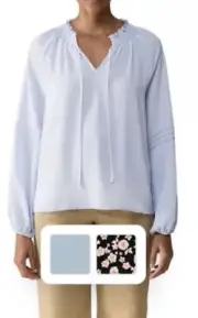 Social Standard by Sanctuary Tallie Long Sleeve Peasant Top Size M Seaspray