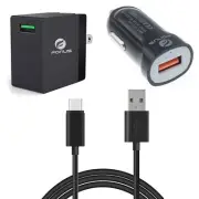 For Galaxy S20/S21/S23/FE USB Cable Fast Home Car Charger Type-C 6ft Long Travel
