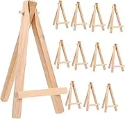 Yardenfun 12 Pcs Mini Wooden Display Easels Creative Tripod Stand for Home Decor for Showcasing Paintings and Photos Space Saving Tabletop Art Easel