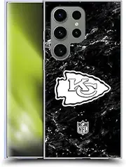 Head Case Designs Officially Licensed NFL Marble Kansas City Chiefs Artwork Soft Gel Case Compatible with Samsung Galaxy S24 Ultra 5G
