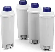 [De'Longhi] Water Filter DLSC321 - Softener and Purifier for Coffee Makers, Active Carbon Filter for Machines, Maintenance Accessory, 8 Months Duration, 4 Filters