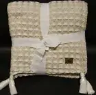 UGG Cabrillo Waffle Weave & Tassel Throw Blanket size 50X70 Sand /Snow New