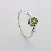 Round - Circle Green PERIDOT Ring - Multiple Sizes - 925 STERLING SILVER #25e