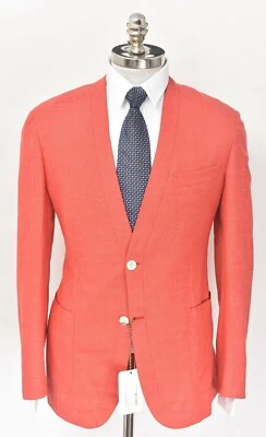 NWT BRIONI Red Basket Weave All Seasons Pure Wool Jardigan 40 R (EU 50) Drop 7