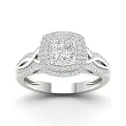 10K White Gold Diamond Engagement Wedding Ring Size 8 (0.5ct/SI2,H-I)