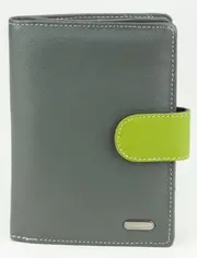 Franco Bonini - 2907 Ladies 22 Card Leather Wallet - Grey Multi