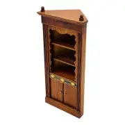 Dollhouse Miniature Sonia Messer Wooden Corner Hutch With Shelves Display 1:12