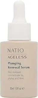 Natio Australia Ageless Plumping Renewal Serum 30ml - Deeply Hydrating Face Serum, For All Skin Types - Rosehip, Marine Collagen, Ceramides & Aloe Vera - Made in Australia