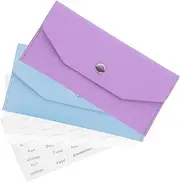 ARTIBETTER 2 Sets Reusable PU Cash Organizer Compact Money Pouches for Cash Checks Receipts Design Closure for Everyday Use Budgeting