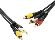 1.5m ISIX 1RCA & 3.5mm Stereo Audio to 3RCA Composite AV Audio Video Cable