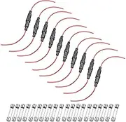 uxcell 10 Pcs 6x30mm Inline Screw Type Fuse Holder 22 Gauge AWG Red Wire with 20 Pcs 10A Fast Blow Glass Fuses