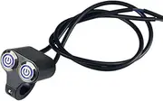 Universal 7/8Inch 22Mm Aluminum Alloy Motorcycle Handlebar Switch, 2 in 1 Self-Locking Button for Headlight, Brake, Fog Light & Indicator Controls