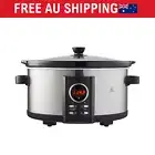 LED 6.5L Slow Cooker+Stainless Steel Overnight Cooker With Removable Ceramic Pot