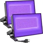 Onforu 2 Pack 100W LED Black Light Blacklight Flood Light with Plug IP66 Wate...