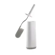 Joseph Joseph Flex Bathroom Toilet Cleaning Brush w/Holder/D Shaped Bristles WHT
