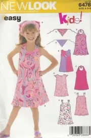 New Look Sewing Pattern 6478 Child Dresses, Size A (3-4-5-6-7-8)