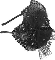 [HAPINARY] Fascinator Hat Headband with Sequins Vintage Tea Party Accessory Elegant Headpiece for Women for Festivals and Themed Events Fits