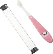 TOBBOMEY Manual Boys and Girls Toothbrush Storage Bucket Soft Bristles for Ages 2-12 Panda Themed Brush
