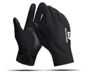 Outdoor Men And Women'S Skiing Warm Touch Screen Riding Thickened Gloves - Black