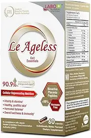 [LABO Nutrition] Le Ageless – Placenta Cell Rejuvenating Therapy from Japan – Enhanced with Collagen Peptide and Brewer’s Yeast to Supports Immune Health, Skin Regeneration, Anti-Aging – 60 Capsules