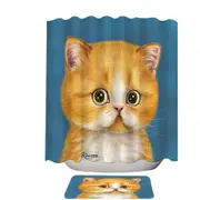 Sweet Little Ginger Kitten Cat Shower Curtain