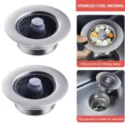 Sink Bounce Strainer Core Waste Plug Sink Drain Stopper Stainless Steel~