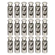 18pcs Double Hole Cord Locks Drawstring Stopper Toggles Pearl Nickel