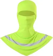 [Generic] Summer Balaclava Sun Protection Full Face Balaclava with Reflective Strip Cooling Breathable Long Neck Covers Fluorescent Low
