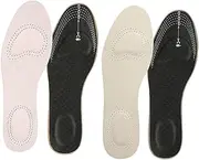 [BESTYASH] 2 Pair Fake Leather Insoles for Boots Men Women Shockproof Anti-slip Soft Liner for Dress Shoes Work