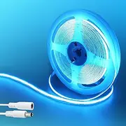 Clearhill 12V COB LED Strip Lights9.84FT/3M(No Power Supply),Iceblue,320LEDs/M,with 5521DC Male and Female Connectors,8mm Width,IP20,for DIY Home Indoor Decoration