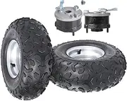 YC Yier Set of 2 ATV Go Kart Tire 145/70-6 With Rim Tubeless 4PR 6" Go-Kart Wheels 3 Holes with Front Drum Brake Hubs for ATV Quad 4 Wheelers Mini Bike Go Kart Lawn Mower