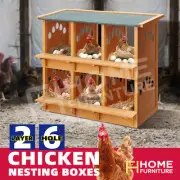 2 Layer 6 Hole Wood Chicken Nesting Box Chook Hen Laying Boxes Duck Poultry Coop