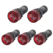5 Pack 22mm 110V AC/DC Red LED Flashing Buzzer Pilot Panel Indicator Light Lamp